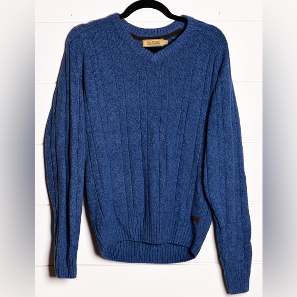 P.G. Field Blue Chunky Knit Sweater - Picture 1 of 4